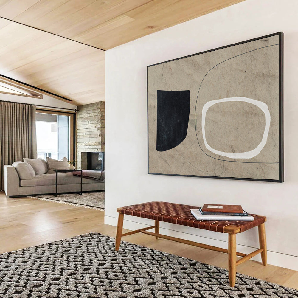 “Minimalist Shape Study” Understated Abstract Painting On Canvas DLZ113