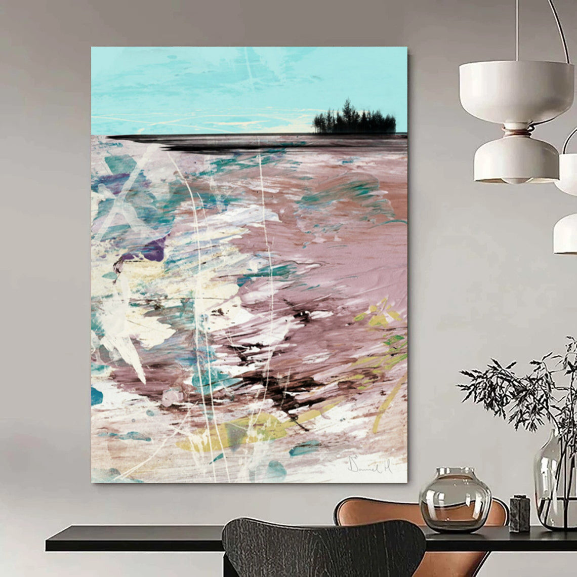 “Colorful Beach Abstract” - Vivid Beach - Inspired Abstract Painting On Canvas DTP198