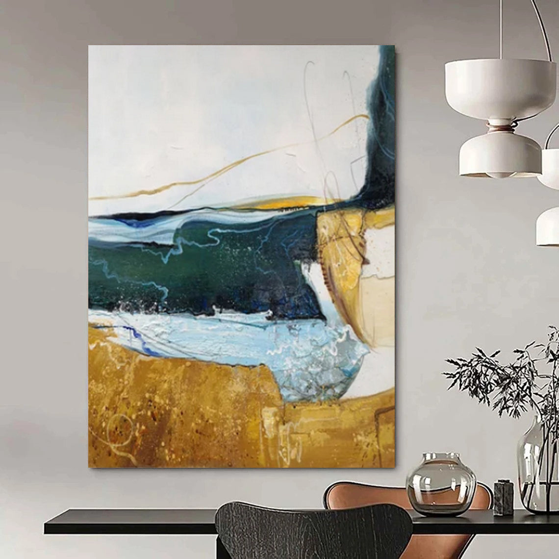 “Seascape - Inspired Abstract” - Abstract Painting On Canvas CT2337