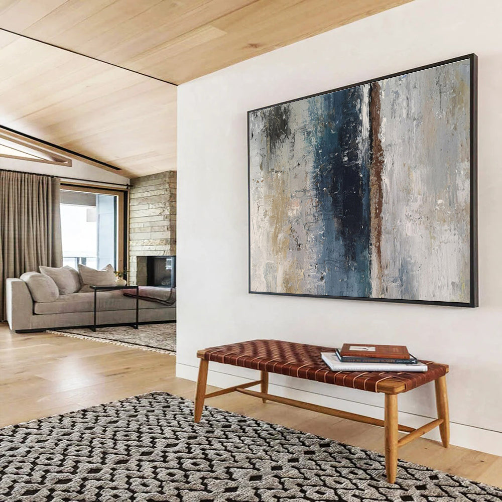 Muted Tones Textured Abstract Painting On Canvas DKH293