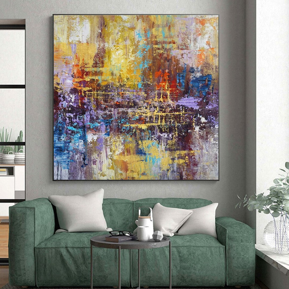 “Colorful Urban Abstract” ,Abstract Cityscape Acrylic Painting CT0914