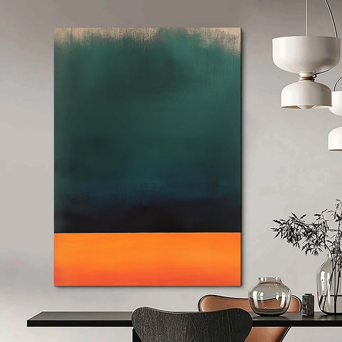 “Green - Black - Orange Gradient” - Color Field Art with a Twist CT1950
