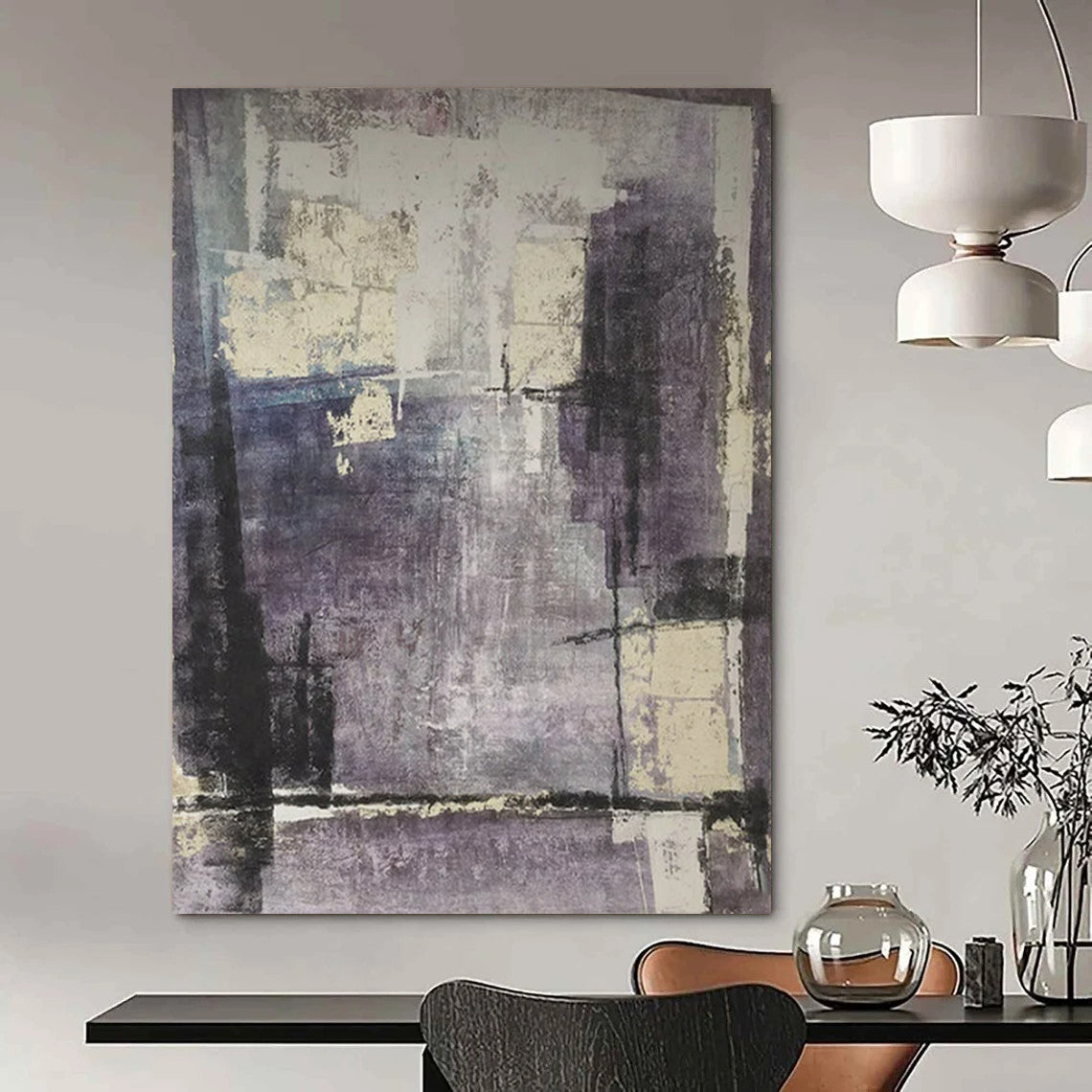 “Purple - Toned Abstract” ,Abstract Textured Acrylic Painting CT0948