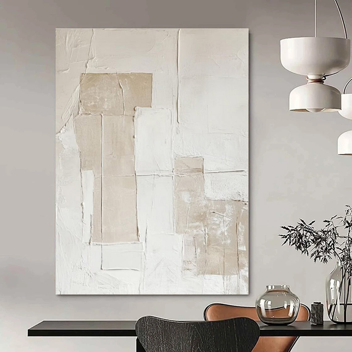 Neutral Geometric Textures - Minimalist Abstract Plaster & Paint CT1293