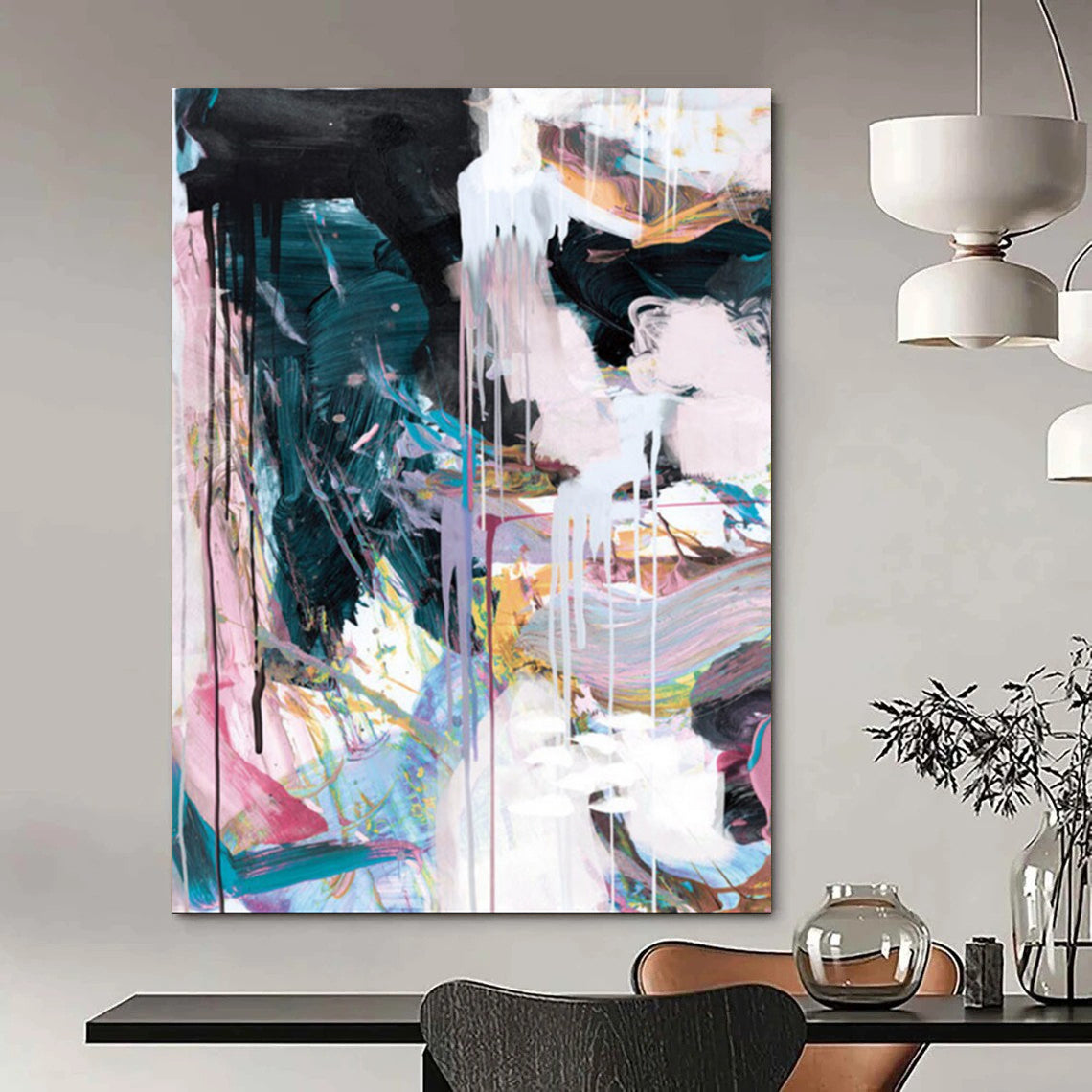 “Colorful Dripping Abstract” - Vivid Mixed - Color Dripping Painting On Canvas DTP191