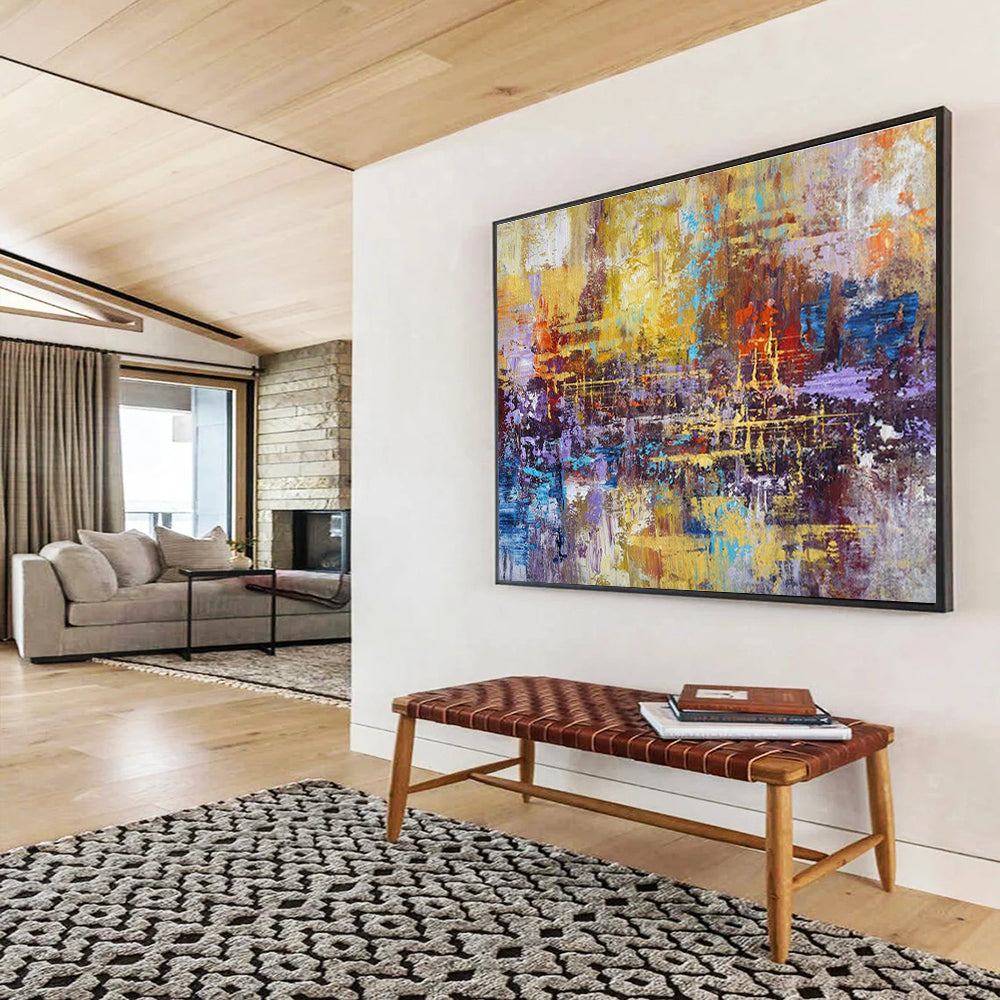 Colorful Abstract “Lively Urban Impression” Painting On Canvas DKH154