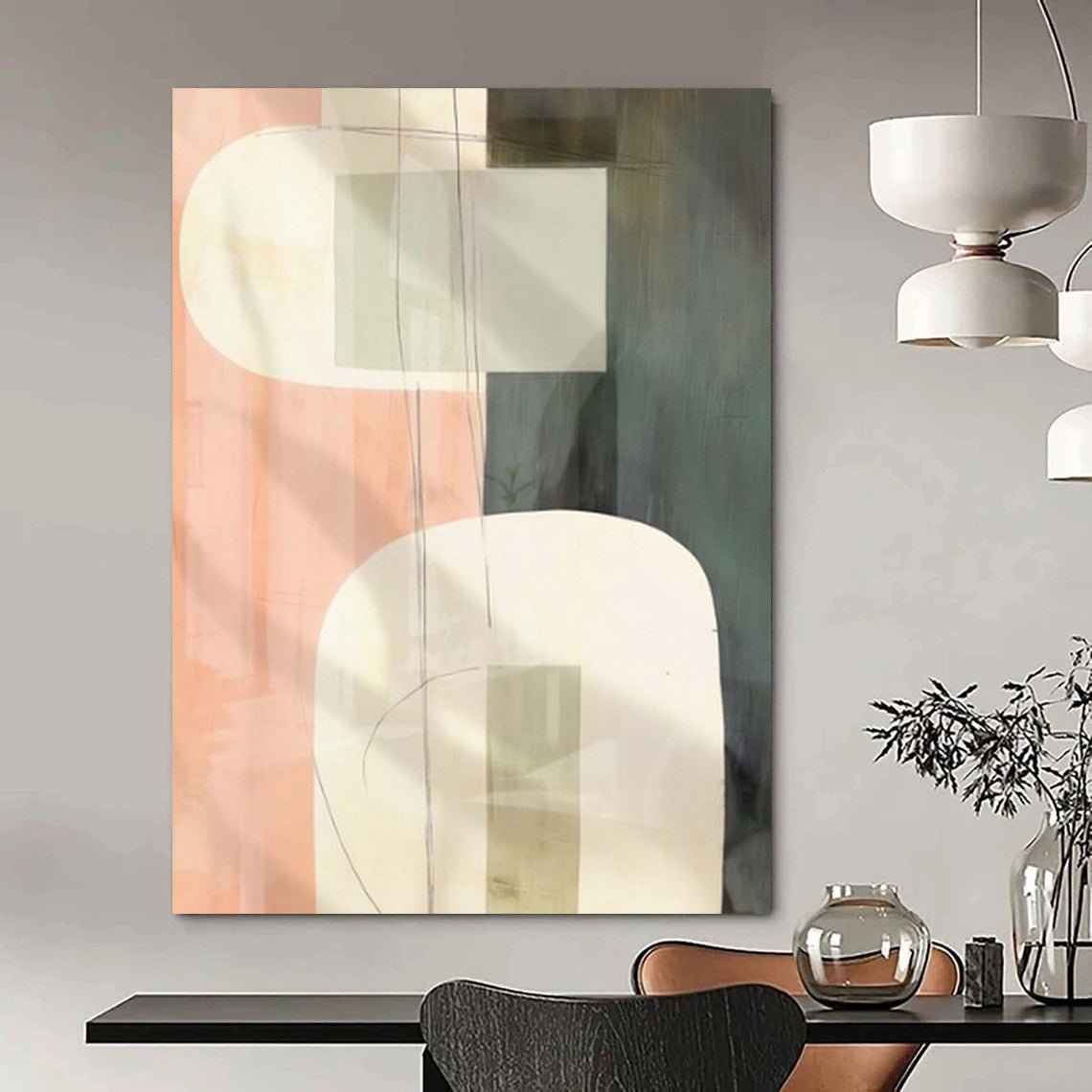 “Pastel Shape and Line” – Minimalist Abstract Art CT1048