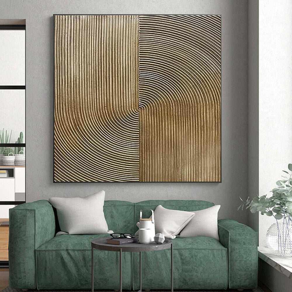 “Geometric Gold Lines” ,Minimalist Line Art CT0885