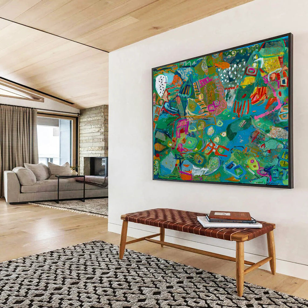 Colorful Abstract Landscape - Abstract Expressionist Painting On Canvas DLZ235