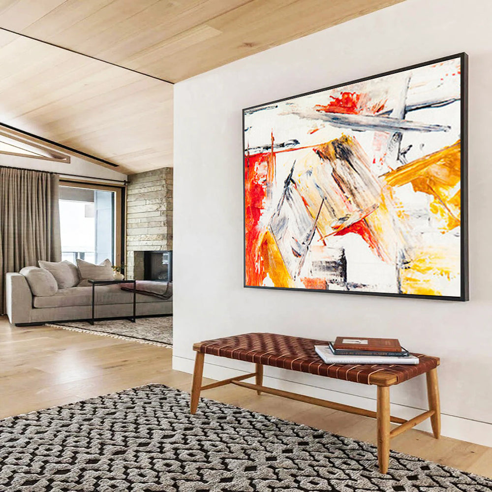 “Dynamic Color Clash” Abstract Action Painting On Canvas DKH400