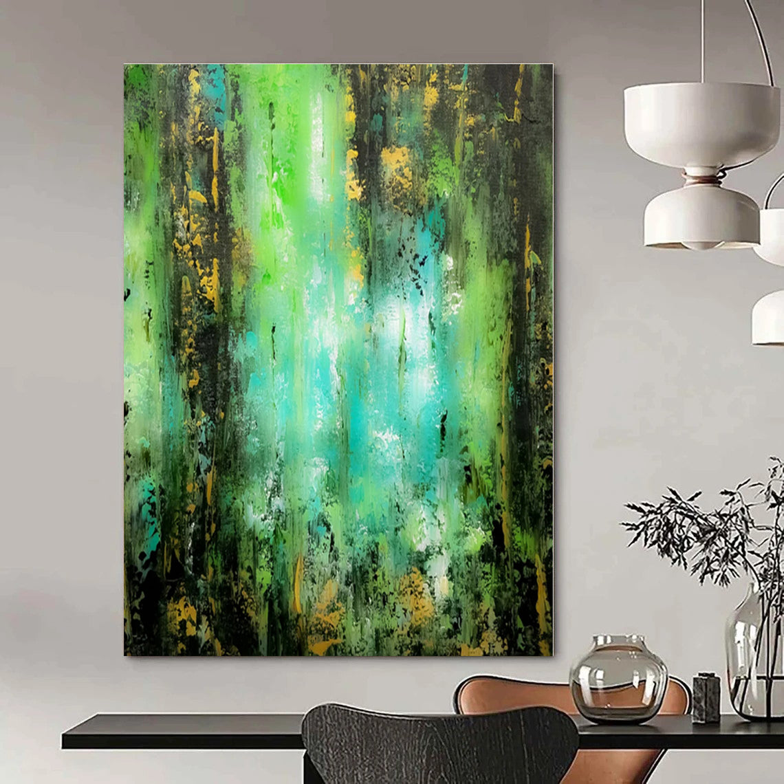 Green and Blue Forest Light - Abstract Landscape Painting CT1230