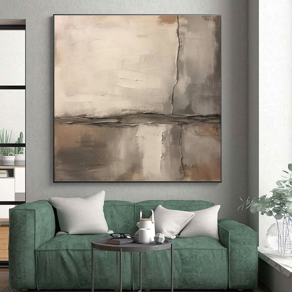 Beige - Gray Textured Blocks, "Subtle Structure" - Abstract Textured Painting CT0711
