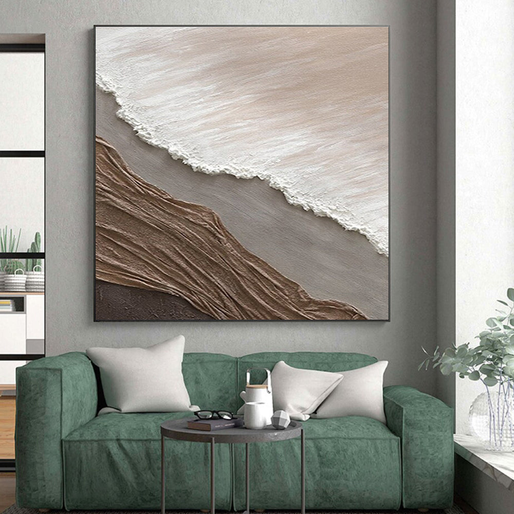 Earth - Toned Textured Layers, “Desert Folds” - Mixed - Media Textured Painting CT0726