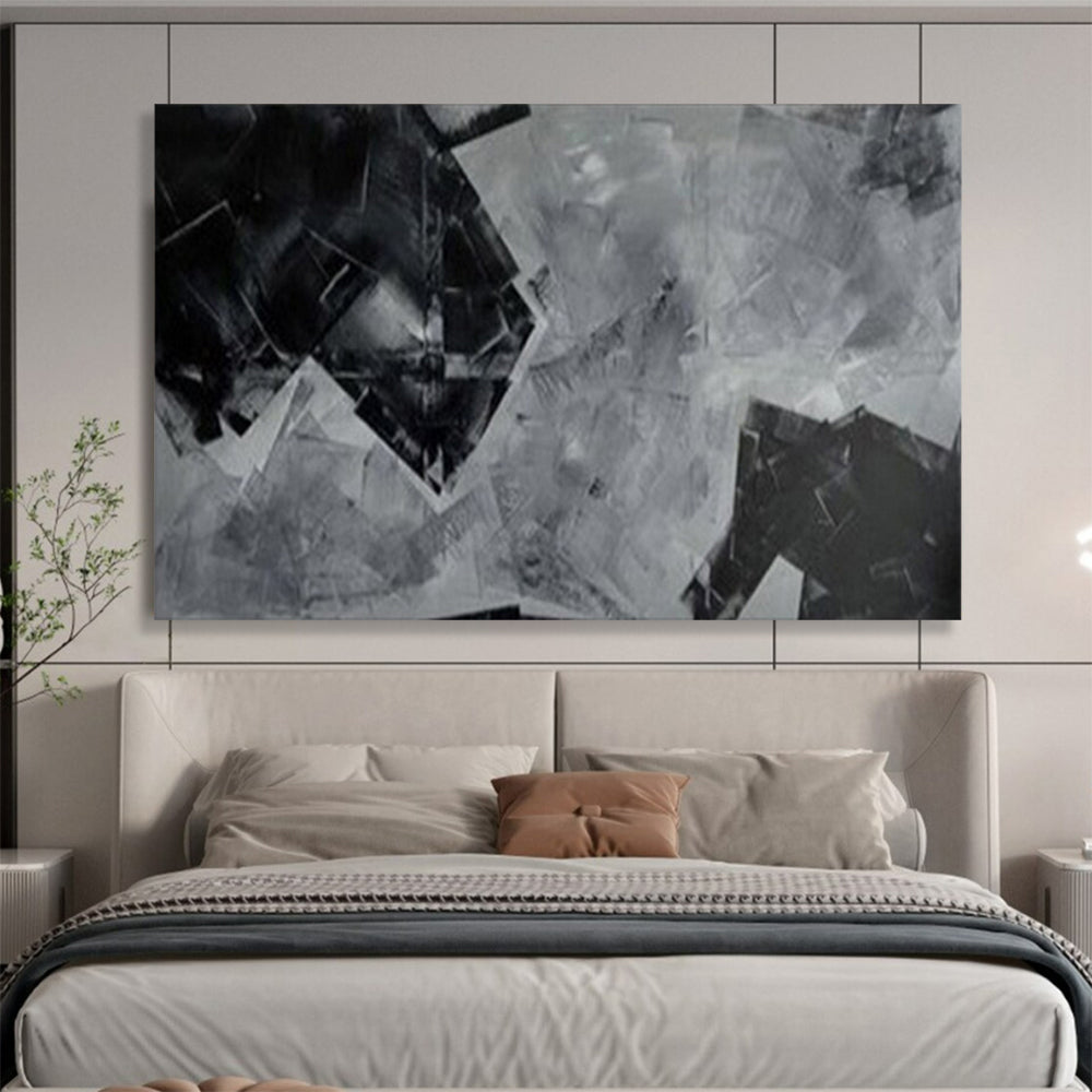 “Geometric Shadow Play” – Abstract Acrylic Painting CT1732