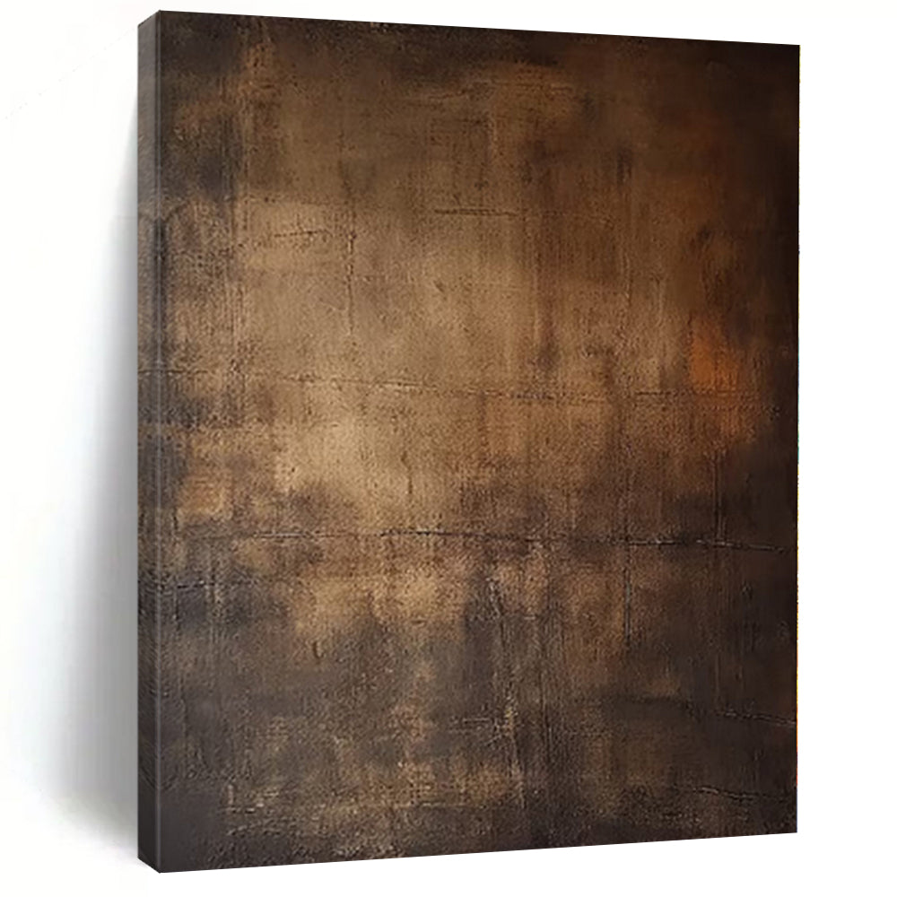 “Earthy Abyss” - Abstract Painting with Deep Browns, Blacks CT0097