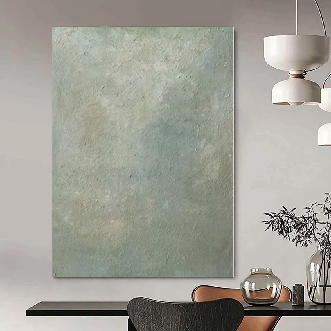 “Subtle Green Textured Forest Floor” Acrylic Painting CT0142