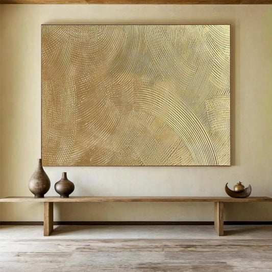 “Golden Waves” - Metallic gold; textured, flowing abstract patterns CT1523