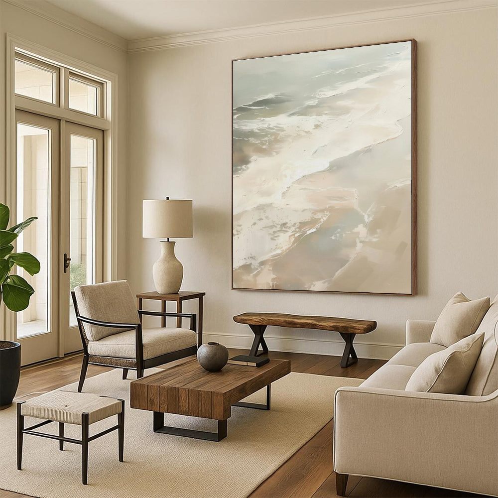 “Soft - Toned Abstract Beach” - Abstract Minimalist Art CT0421