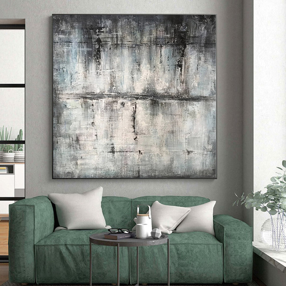 “Moody Gray Abstract Layers” Abstract Acrylic Art CT0296
