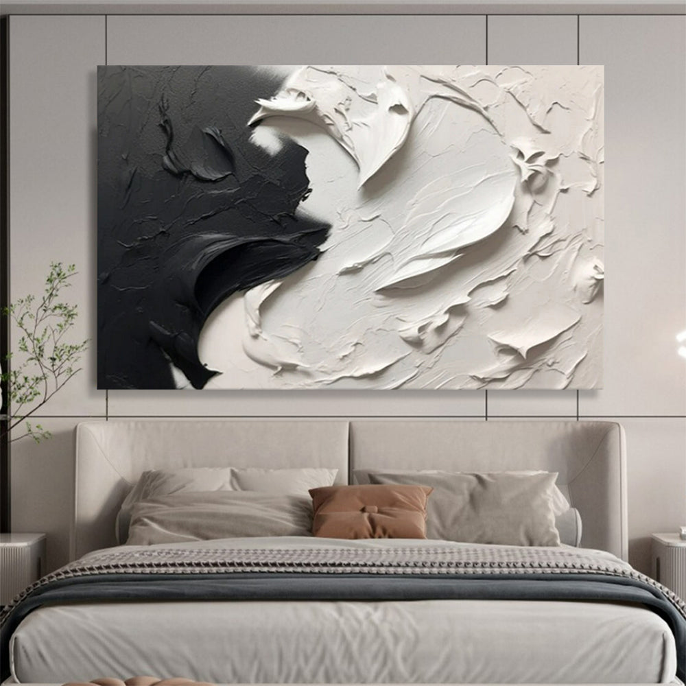 “Textured Monochrome Drama” – Abstract Acrylic Painting CT1729