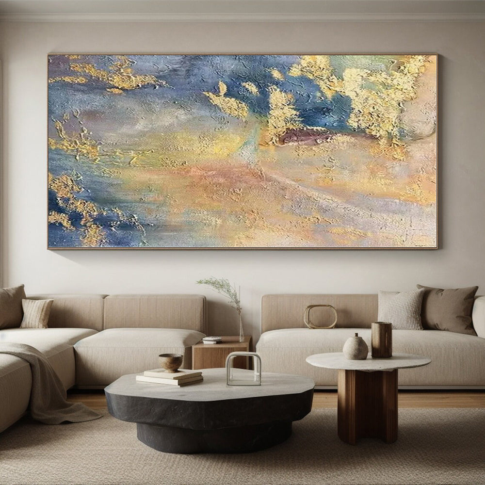 “Gold - Speckled Colorful Abstract”,Abstract Expressionist Acrylic Painting CT0582
