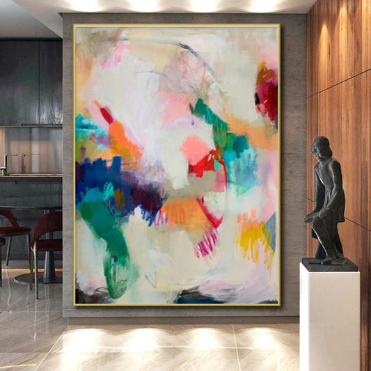 “Colorful Free - form Collage”,Abstract Expressionist Art CT0597