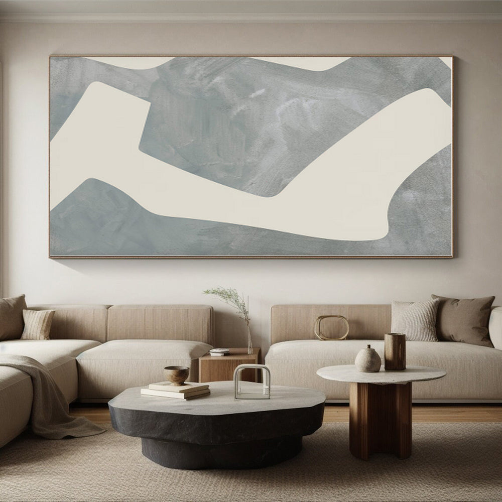 “Gray - Beige Geometric Shapes” - Abstract Minimalist Art CT0436