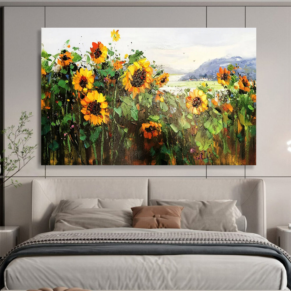 “Sunflower Field” – Impressionistic Landscape Oil Painting CT1760