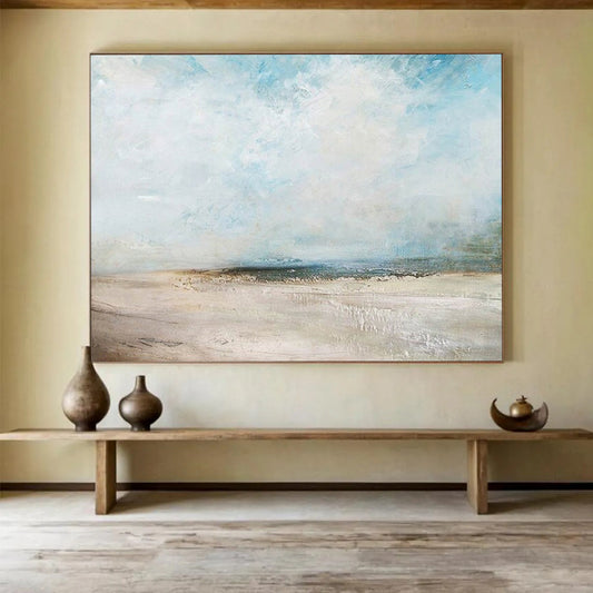 Abstract beach scene with a vast sky and a distant shore CT1670