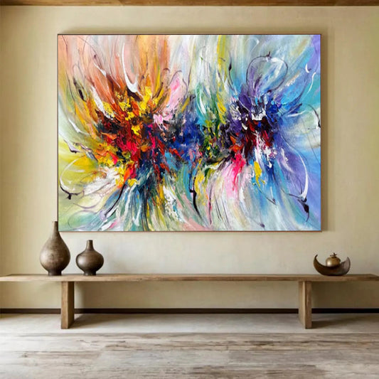 “Vibrant Floral Bursts” – Abstract Acrylic Painting CT1776