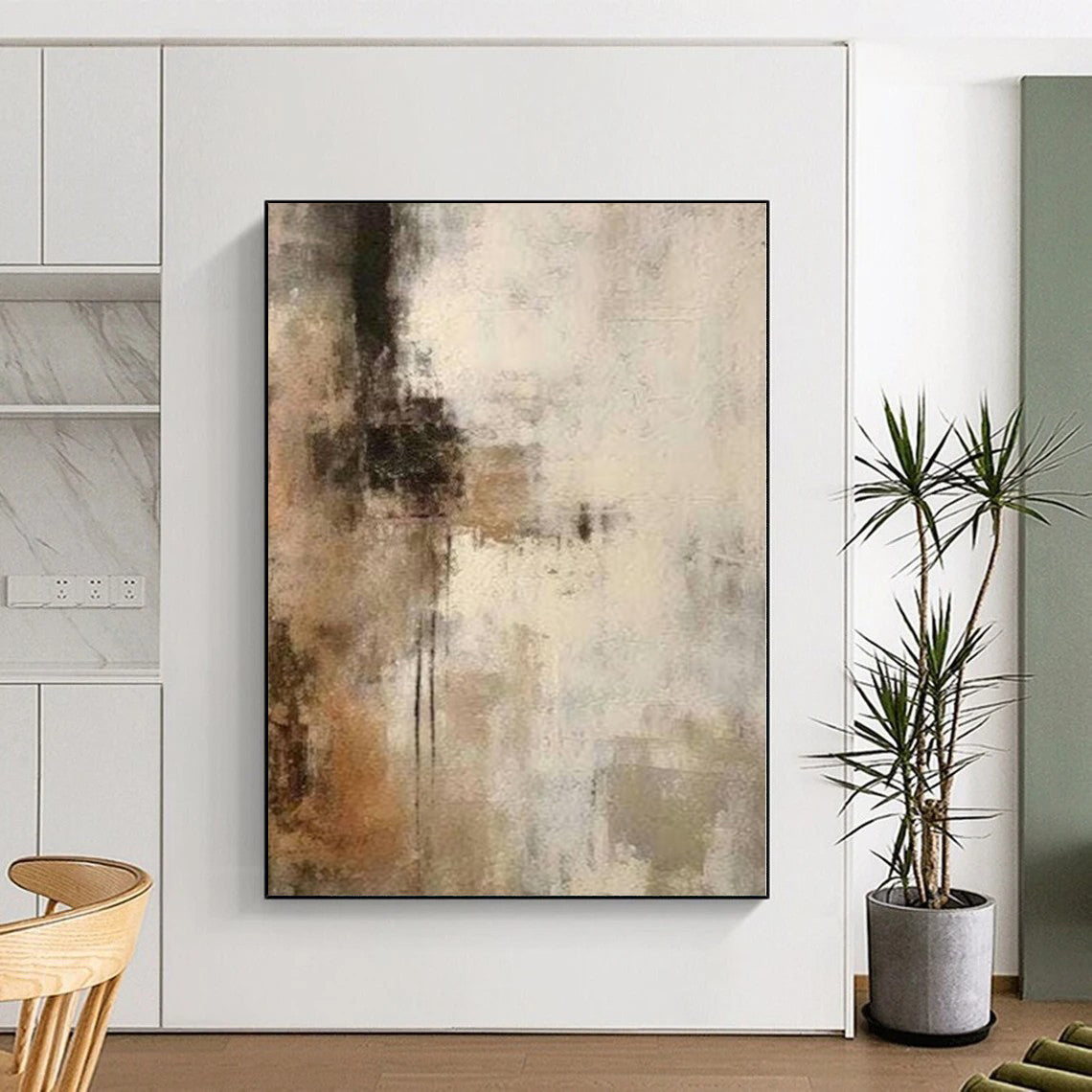 “Brown - Gray Textured Abstraction” Abstract Acrylic Art CT0249