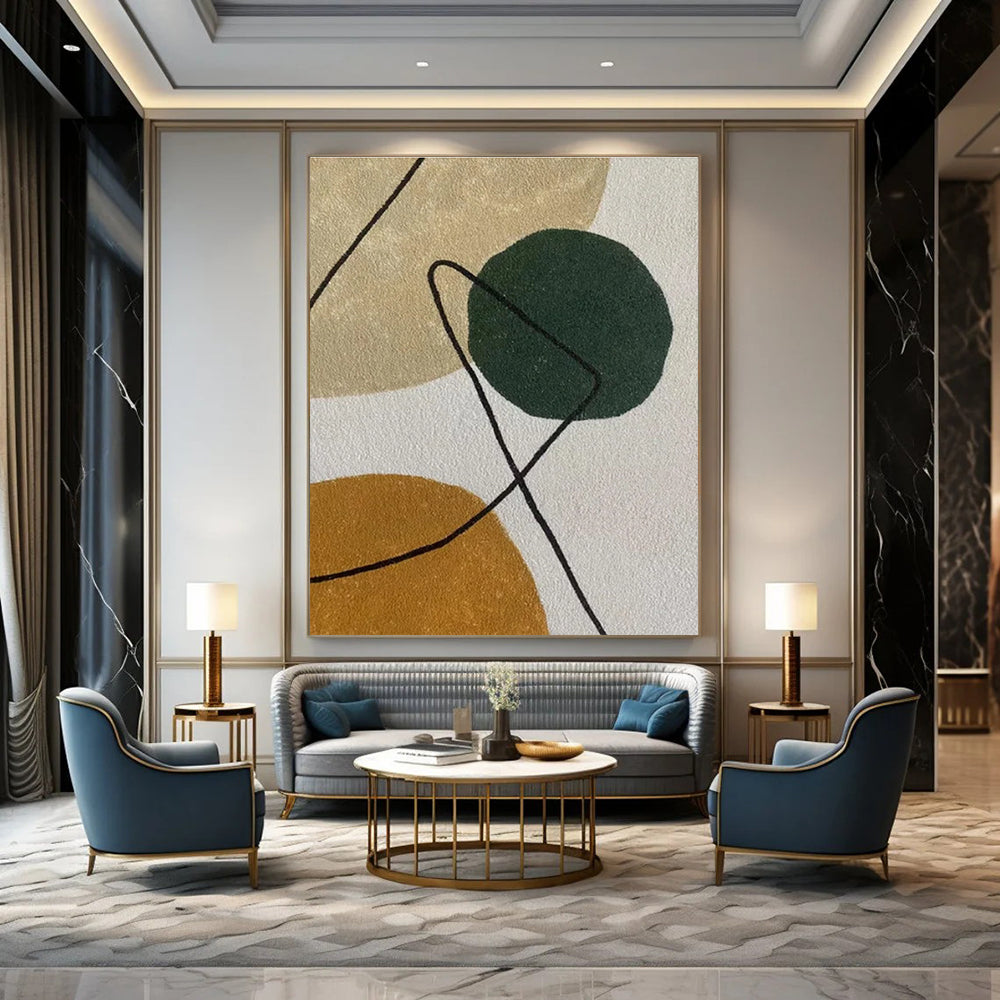Color - Blocked Geometric Forms - Geometric Minimalist Painting CT1421