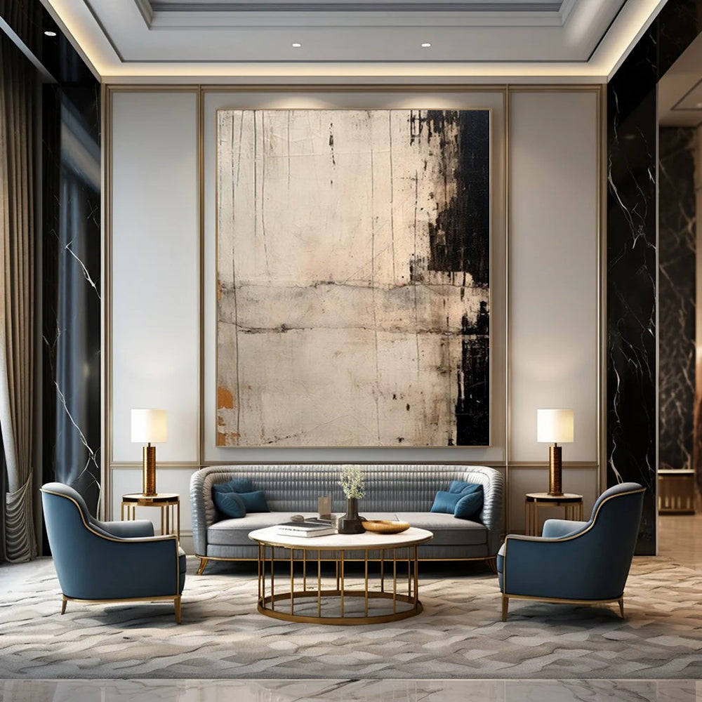 Textured Neutrals with Subtle Marks - Minimalist Abstract Art CT1209