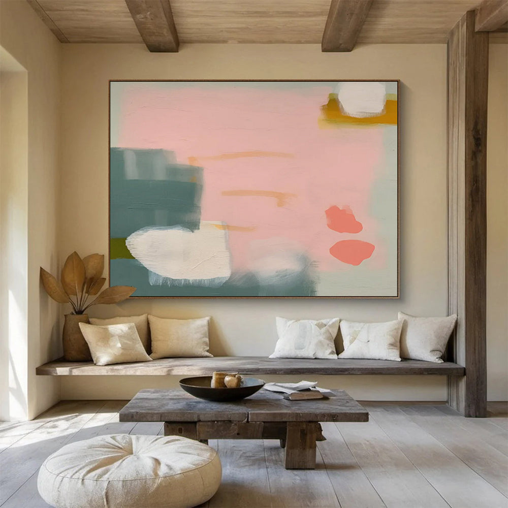 “Minimalist Color Shapes” Abstract Acrylic Painting On Canvas DKH488