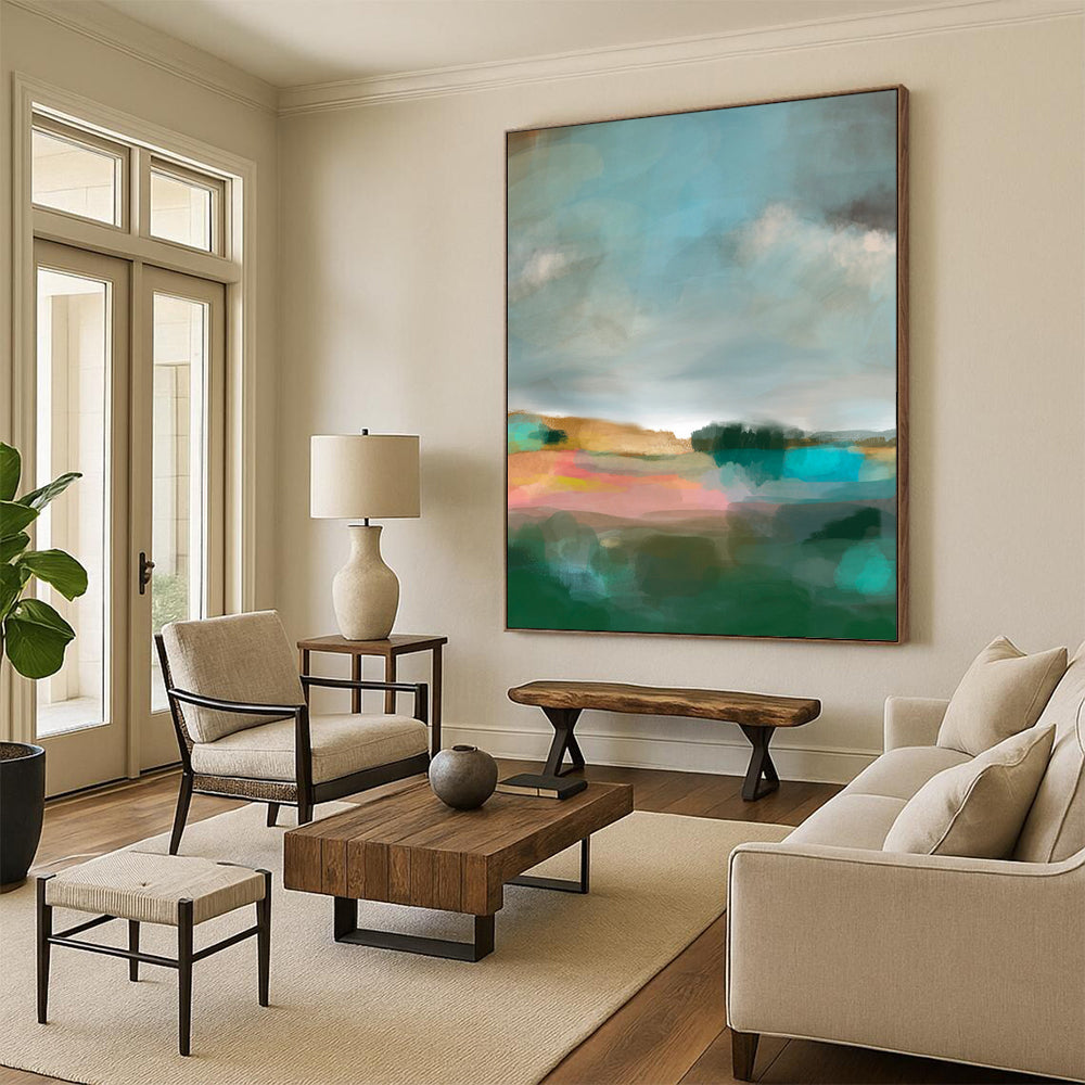 “Colorful Abstract Landscape” - Contemporary Landscape Painting CT2001
