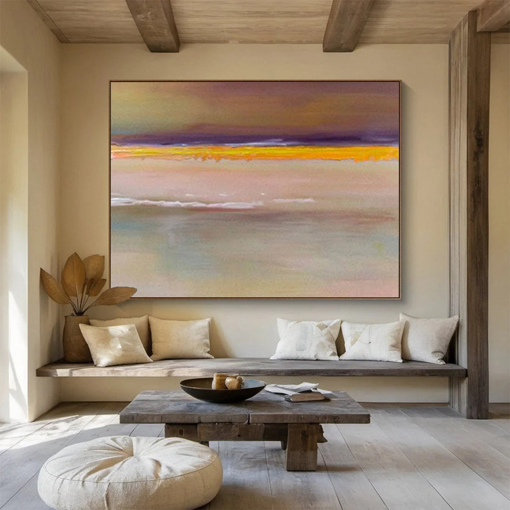 “Minimalist Color Bands” Abstract Acrylic Painting On Canvas DKH373