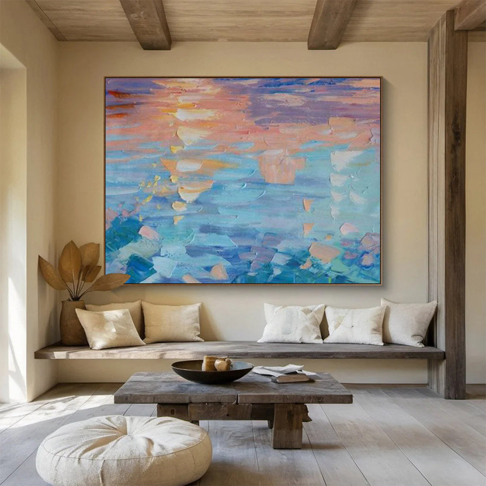 Colorful Sunset Reflection On Water Painting On Canvas DKH662