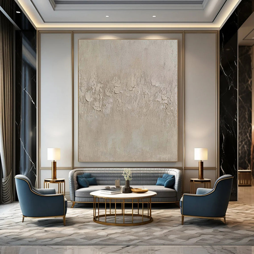 Beige Textured Surface - "Silent Canvas" - Minimalist Textured Painting CT1473