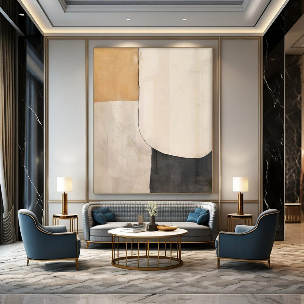“Neutral Shape Collage” – Minimalist Abstract Art CT1044