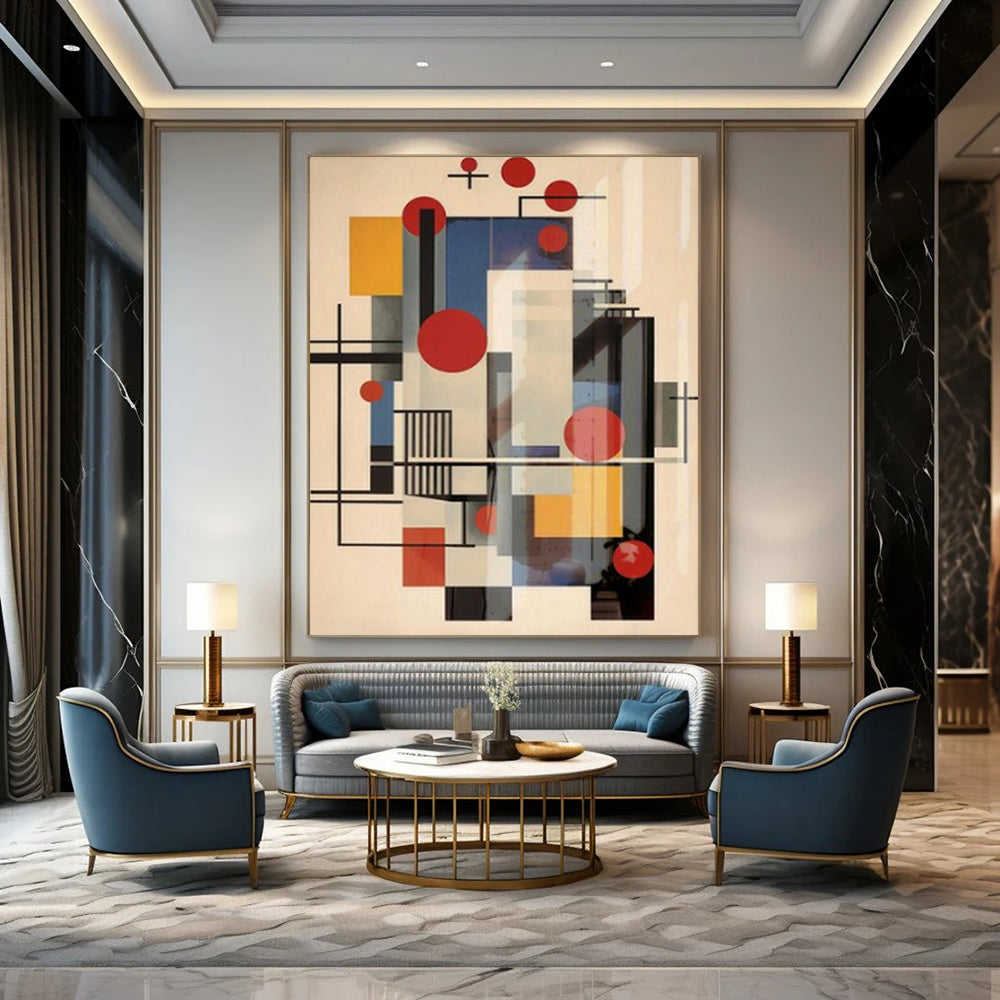 “Colorful Geometric Composition” – Constructivist - Inspired Art CT1042