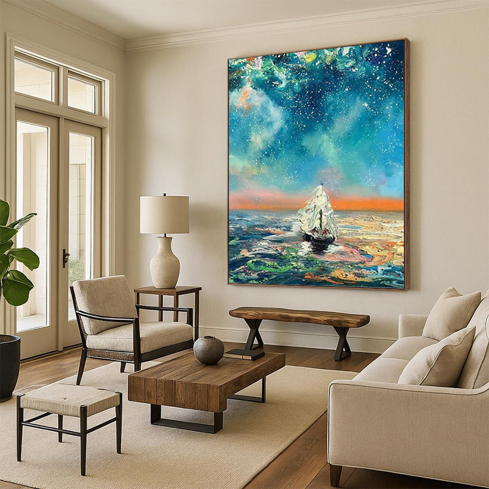 “Sunny Countryside Landscape” - Colorful Impressionistic Landscape Painting DKH1049