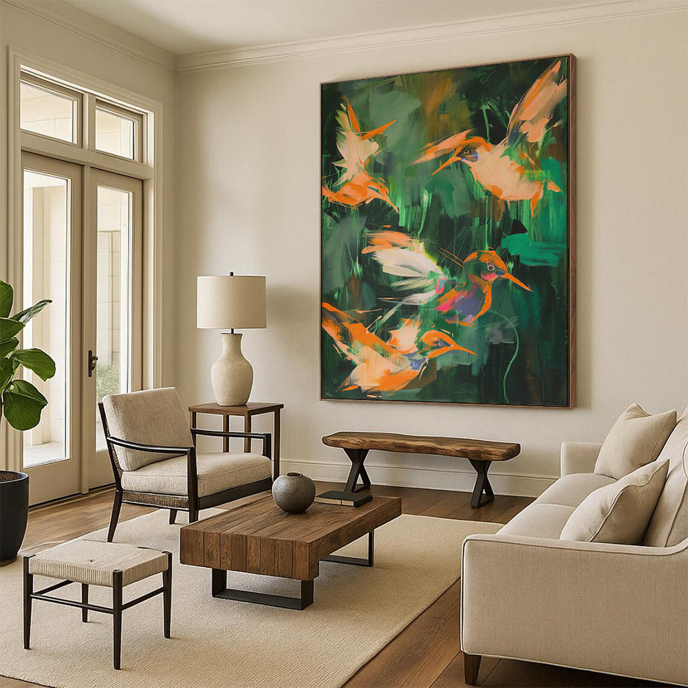 “Colorful Hummingbirds” - Expressive Animal Art CT2026