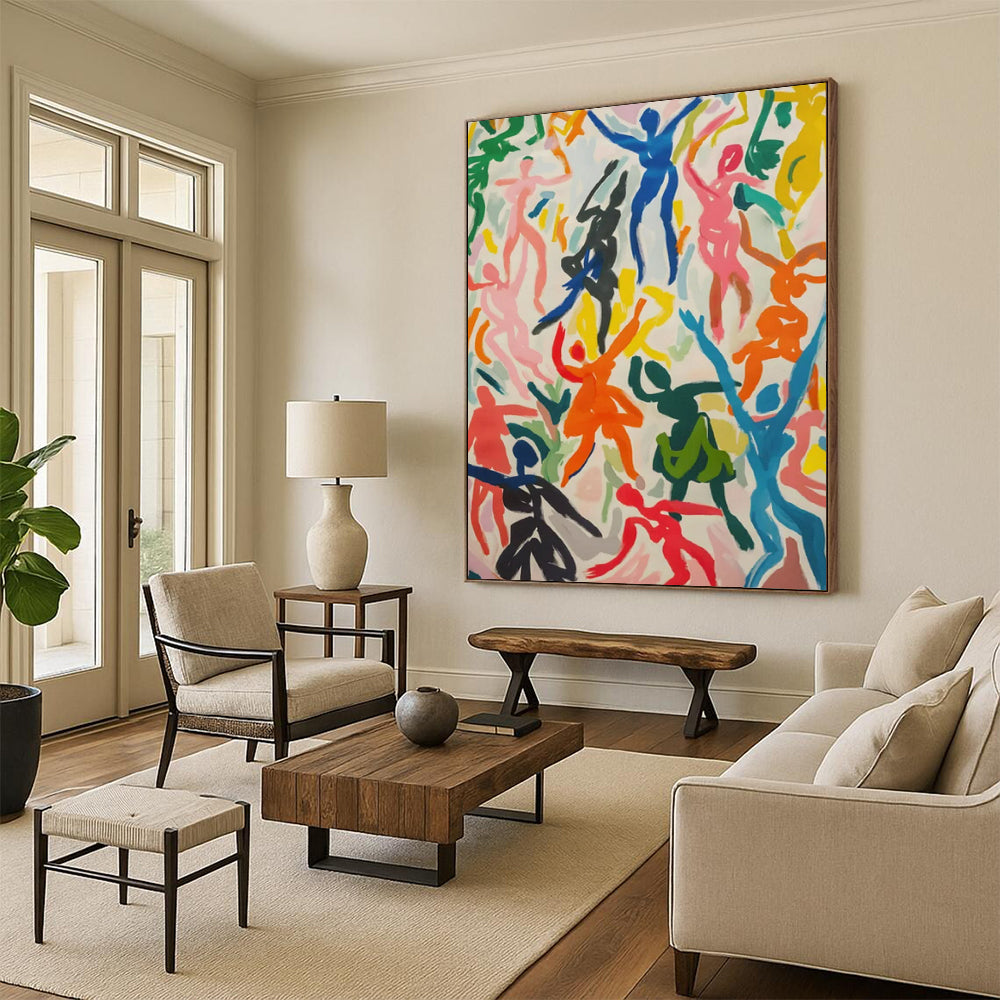 Colorful Dancing Figures - Expressionist People - Themed Painting On Canvas CT2257