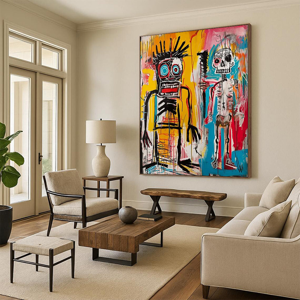 “Primitive Figure Duo” - Street Art - Inspired Painting On Canvas DTP099