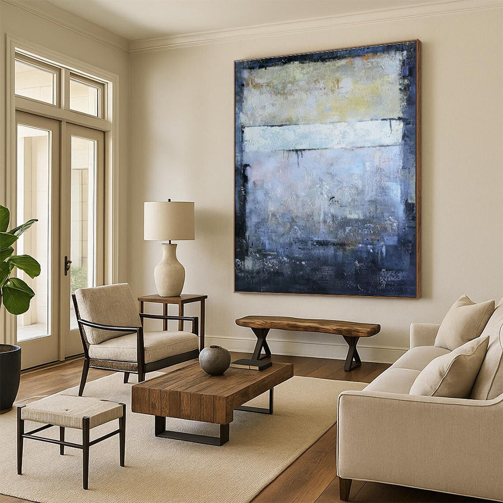 “Muted Gray Layers” ,Abstract Landscape Acrylic Painting CT0907