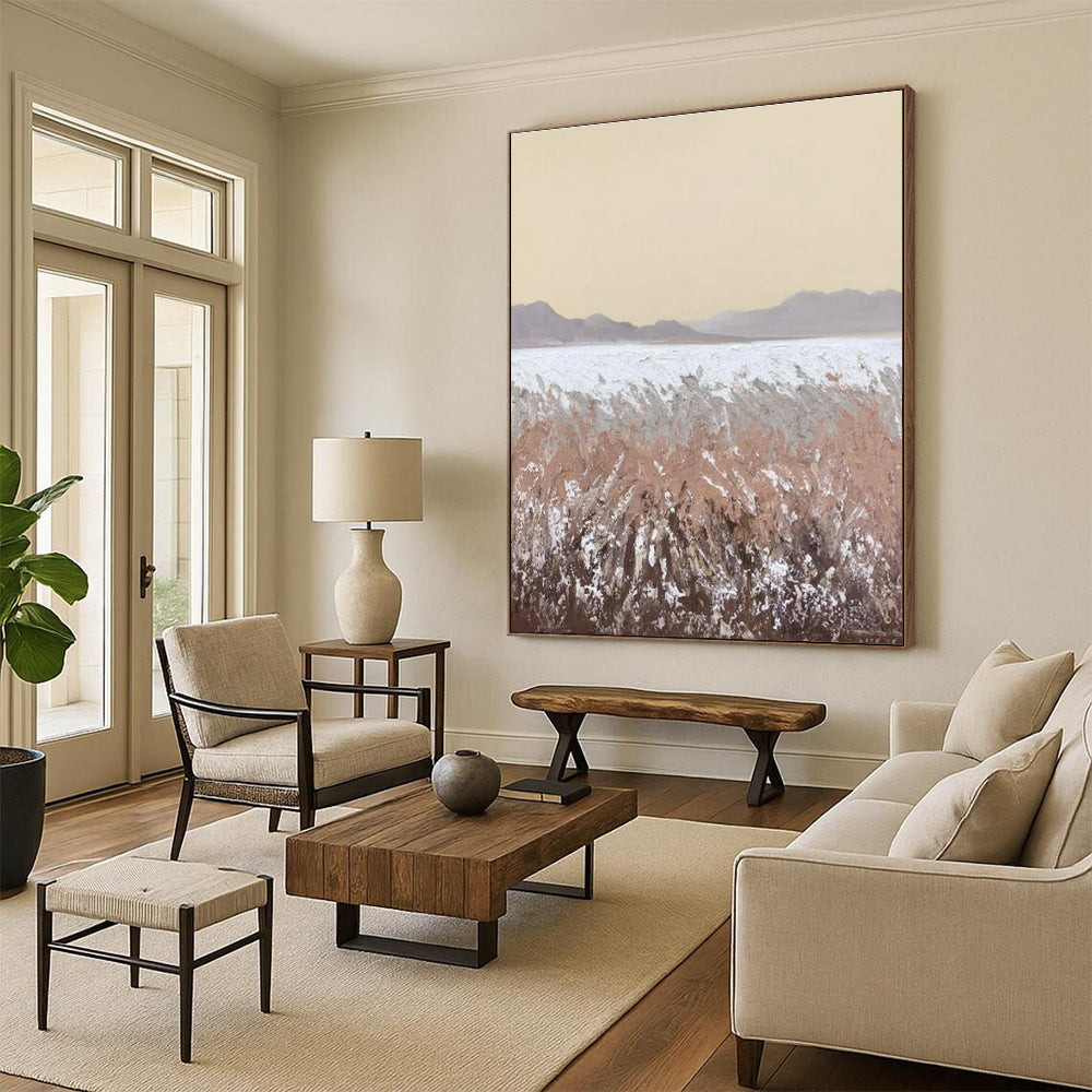 “Beige - Brown - Gray Landscape Abstraction” ,Abstract Landscape Painting CT0806
