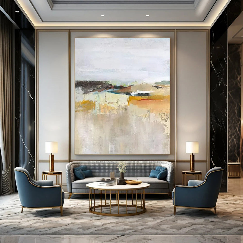 “Soft - Toned Landscape Abstract” ,Abstract Landscape Oil Painting CT0927