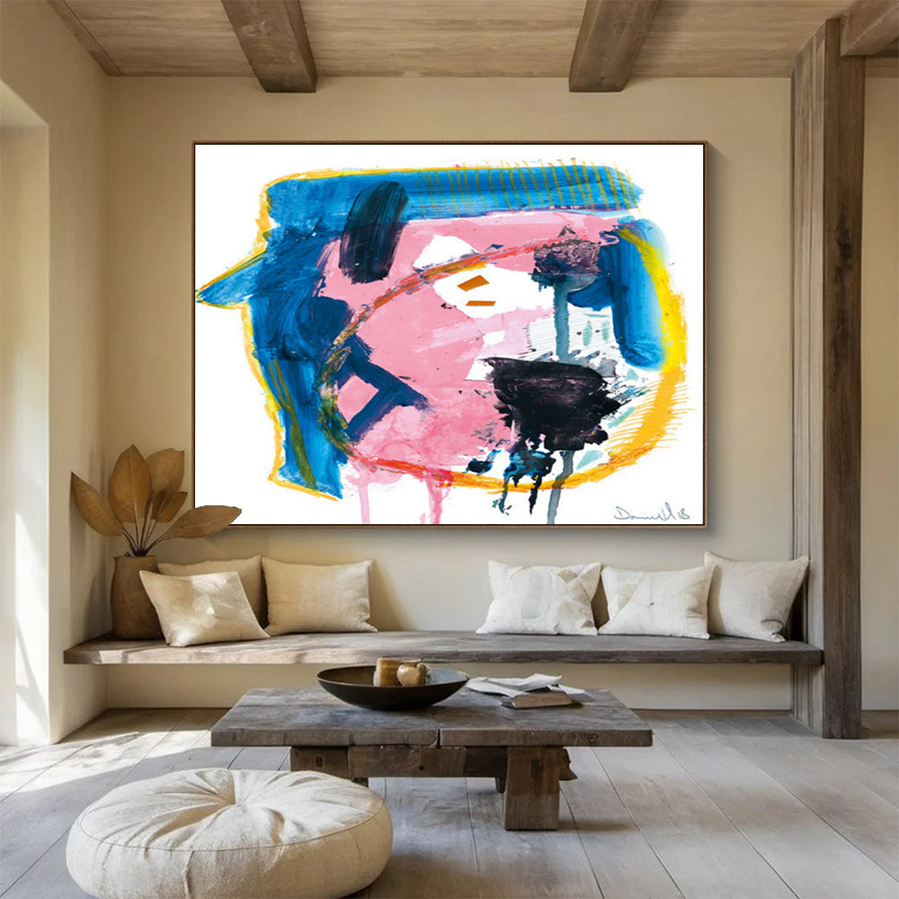 “Colorful Abstract Portrait” Playful Figurative Painting On Canvas DLZ117