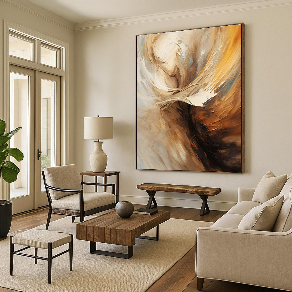 “Beige - Brown Abstract Figure” ,Abstract Figurative Painting CT0819