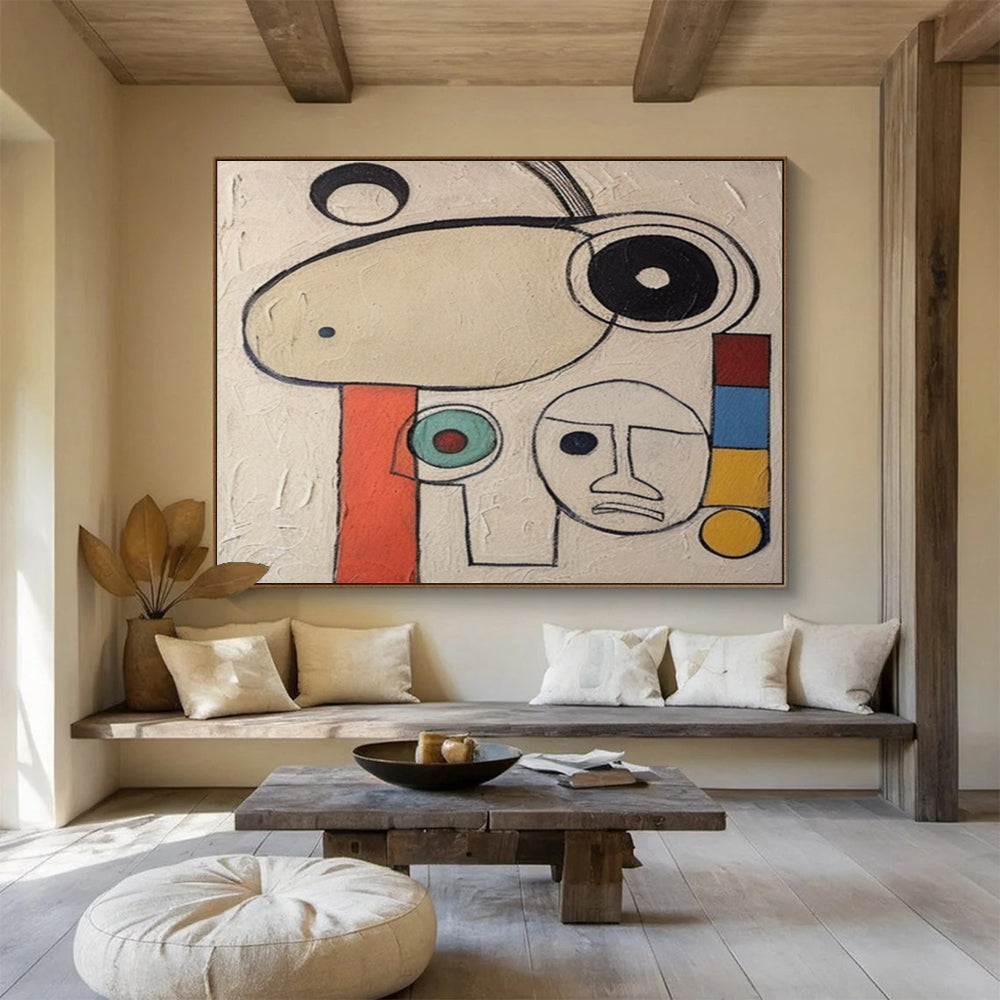 “Colorful, Abstract Faces ‘Whimsical Characters’” - Abstract Figure Painting On Canvas DLZ011